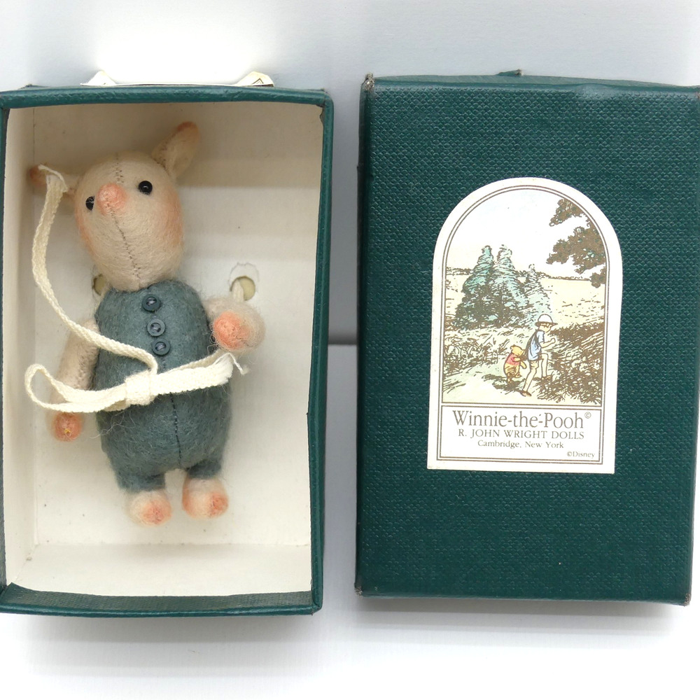 R. John Wright Pocket Piglet Winnie the Pooh LE Felt Doll w/ Box Disney 1994